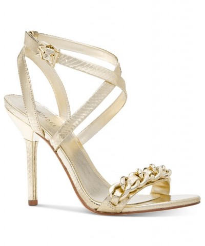 Women's Asha Crisscross Ankle-Strap Dress Sandals Gold $72.60 Shoes