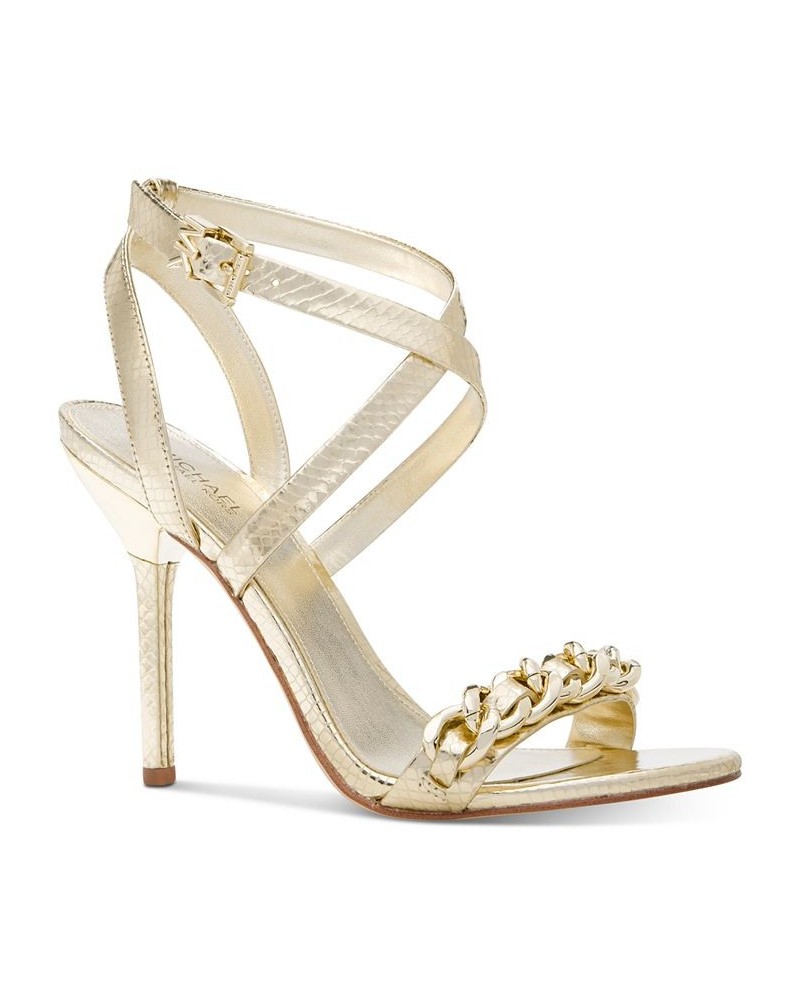 Women's Asha Crisscross Ankle-Strap Dress Sandals Gold $72.60 Shoes