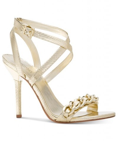 Women's Asha Crisscross Ankle-Strap Dress Sandals Gold $72.60 Shoes