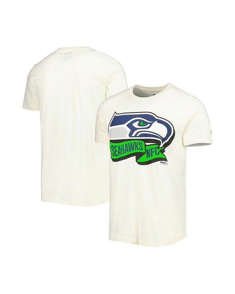 Men's Cream Seattle Seahawks Sideline Chrome T-shirt $21.82 T-Shirts