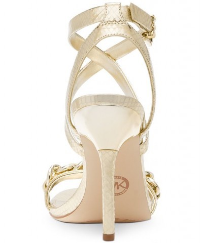 Women's Asha Crisscross Ankle-Strap Dress Sandals Gold $72.60 Shoes