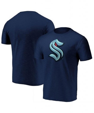 Men's Branded Deep Sea Blue Seattle Kraken Primary Logo Space Dye T-shirt $20.39 T-Shirts