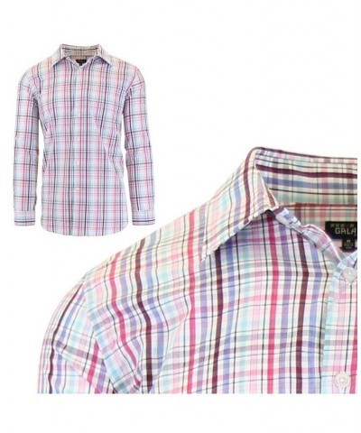 Men's Long Sleeve Slim-Fit Printed Cotton Dress Shirts $17.64 Shirts