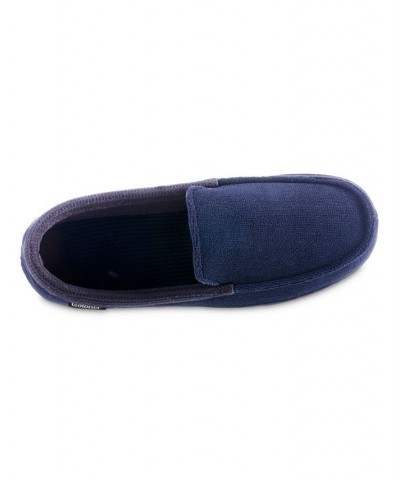 Signature Men's Microterry and Waffle Travis Moccasin Slippers Blue $12.74 Shoes