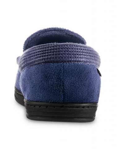 Signature Men's Microterry and Waffle Travis Moccasin Slippers Blue $12.74 Shoes