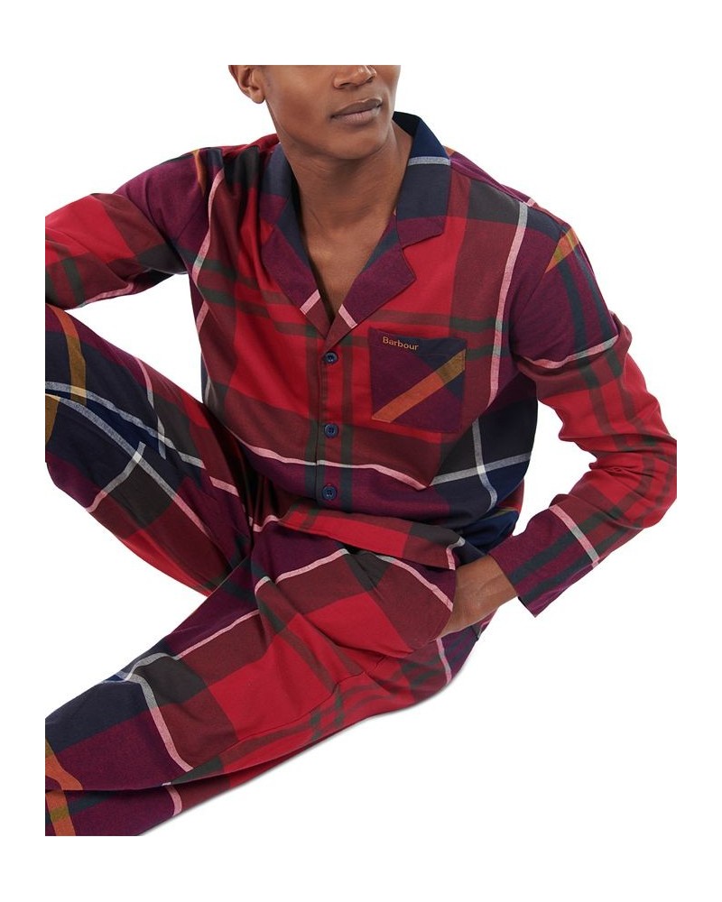 Men's Large-Scale Tartan Pajama Set Red $28.76 Pajama