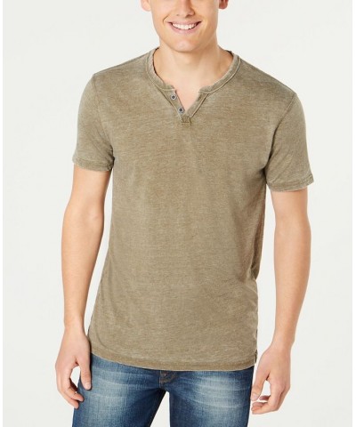 Men's Burnout Button Notch Short Sleeve Tshirt PD04 $20.49 Shirts