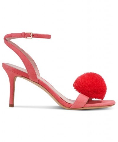 Women's Amour Pom Pom Ankle-Strap Dress Sandals Pink $92.88 Shoes