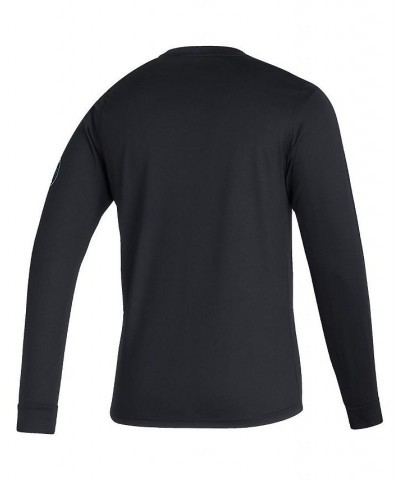 Men's Black Charlotte FC Vintage-Like Performance Long Sleeve T-shirt $20.50 T-Shirts