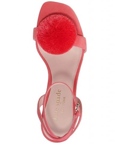 Women's Amour Pom Pom Ankle-Strap Dress Sandals Pink $92.88 Shoes