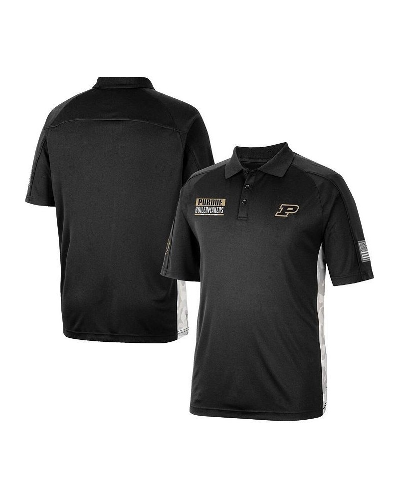 Men's Black Purdue Boilermakers OHT Military-Inspired Appreciation Snow Camo Polo Shirt $25.80 Polo Shirts