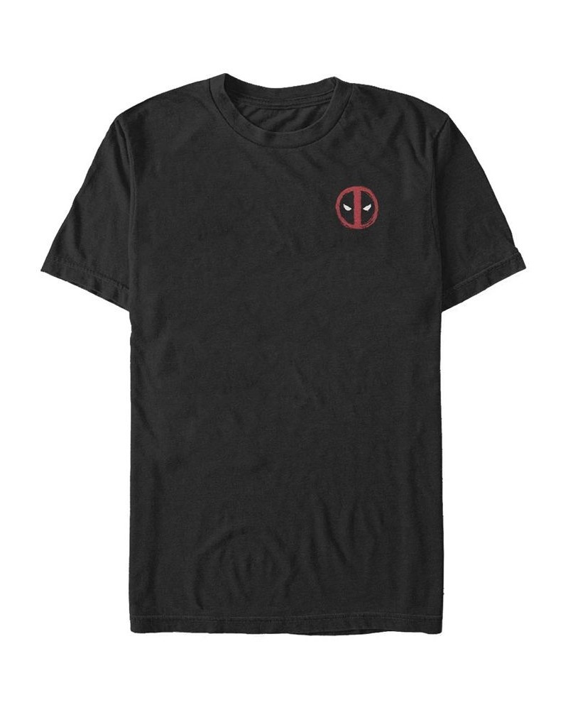 Men's Chalk Deadpool Short Sleeve Crew T-shirt Black $20.29 T-Shirts