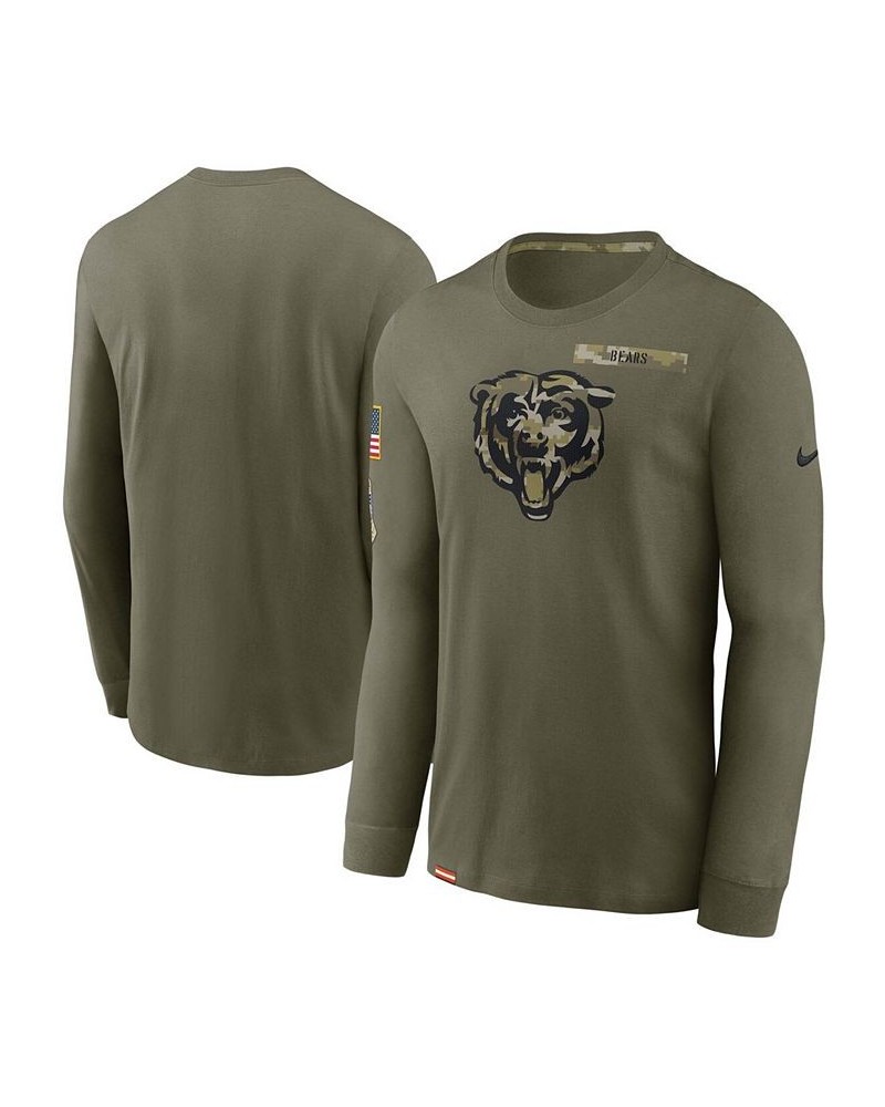 Men's Olive Chicago Bears 2021 Salute To Service Performance Long Sleeve T-Shirt $23.21 T-Shirts