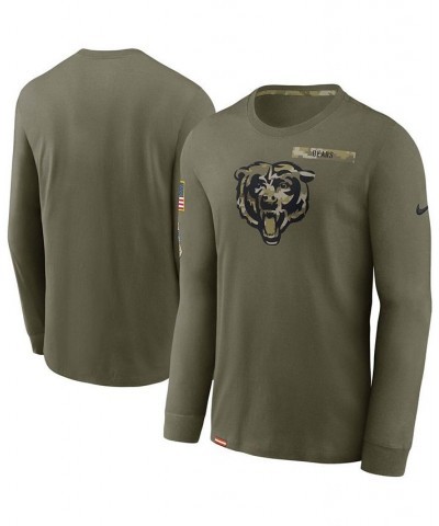 Men's Olive Chicago Bears 2021 Salute To Service Performance Long Sleeve T-Shirt $23.21 T-Shirts