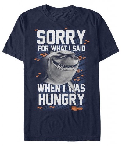 Men's Bruce Was Hungry Short Sleeve Crew T-shirt Blue $15.40 T-Shirts