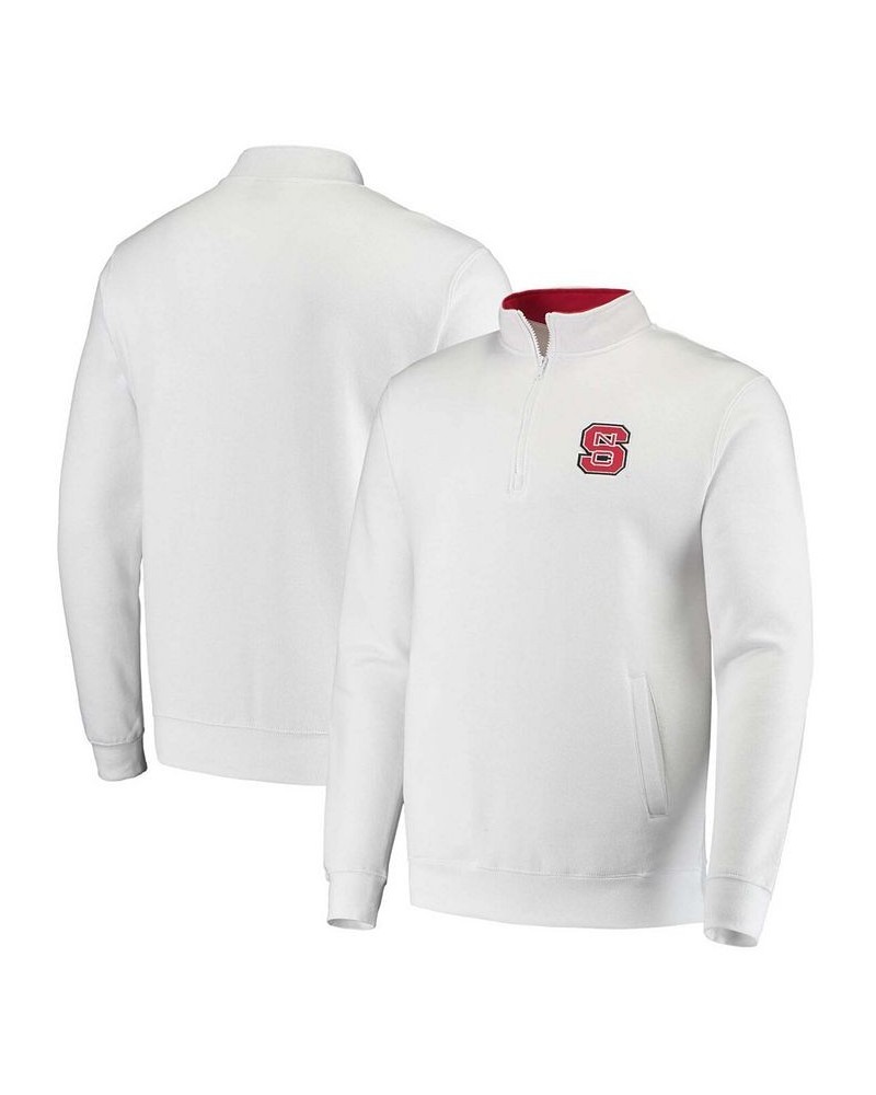 Men's White NC State Wolfpack Tortugas Logo Quarter-Zip Jacket $26.40 Sweatshirt