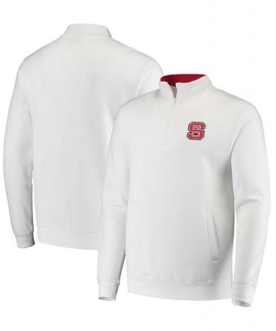 Men's White NC State Wolfpack Tortugas Logo Quarter-Zip Jacket $26.40 Sweatshirt