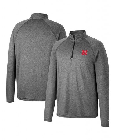 Men's Heathered Gray Nebraska Huskers Earth First Raglan Quarter-Zip Windshirt $24.60 Sweatshirt