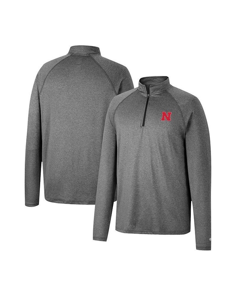 Men's Heathered Gray Nebraska Huskers Earth First Raglan Quarter-Zip Windshirt $24.60 Sweatshirt