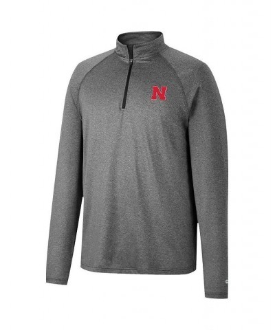 Men's Heathered Gray Nebraska Huskers Earth First Raglan Quarter-Zip Windshirt $24.60 Sweatshirt