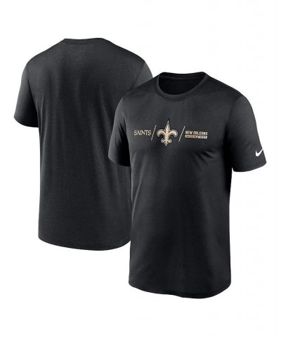 Men's Black New Orleans Saints Horizontal Lockup Legend T-shirt $16.00 T-Shirts