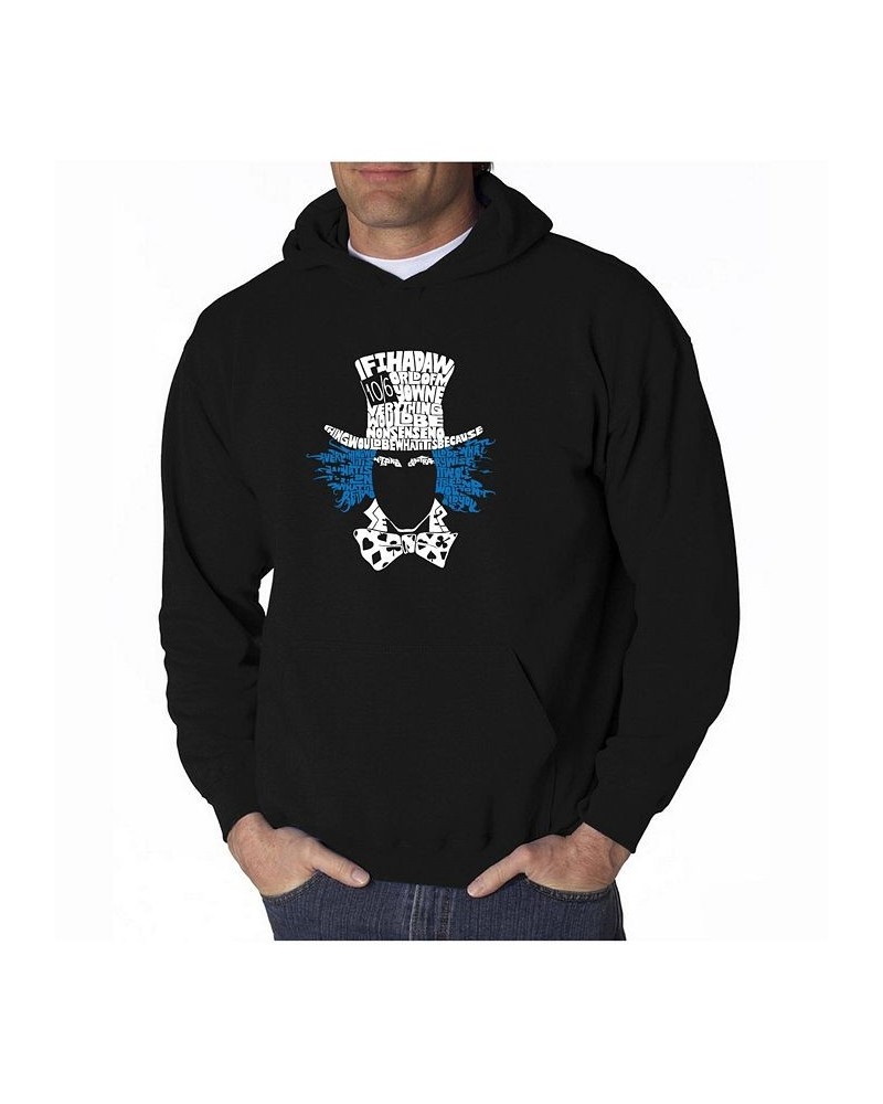 Men's Word Art Hoodie - The Mad Hatter Black $27.00 Sweatshirt