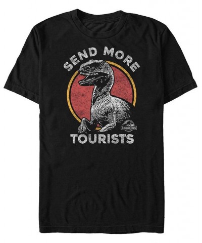 Jurassic Park Men's Raptor Send More Tourists Short Sleeve T-Shirt Black $15.40 T-Shirts