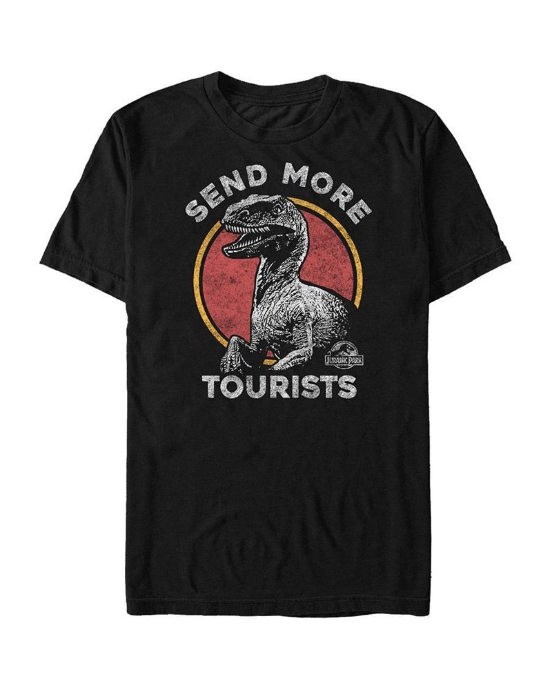 Jurassic Park Men's Raptor Send More Tourists Short Sleeve T-Shirt Black $15.40 T-Shirts