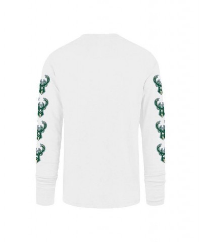 Men's White Milwaukee Bucks City Edition Downtown Franklin Long Sleeve T-shirt $25.60 T-Shirts