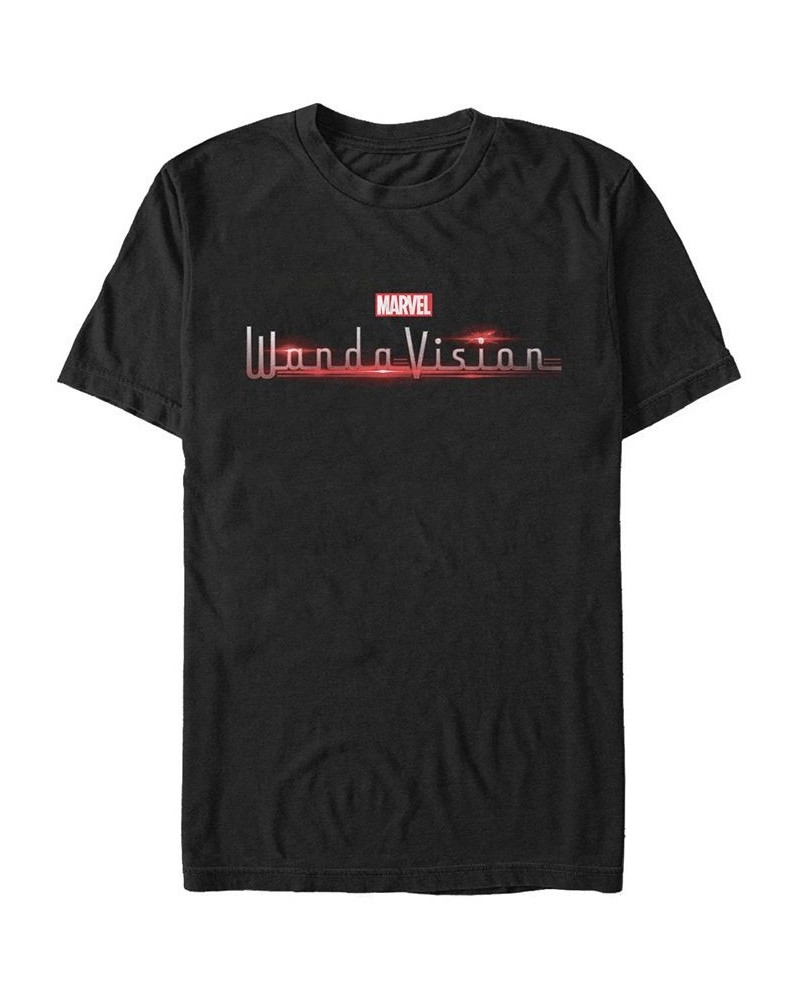 Men's Marvel Wanda Vision Short Sleeve T-shirt Black $19.24 T-Shirts