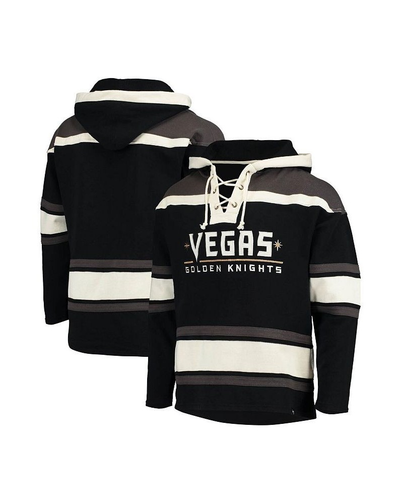 Men's '47 Black Vegas Golden Knights Superior Lacer Team Pullover Hoodie $41.07 Sweatshirt