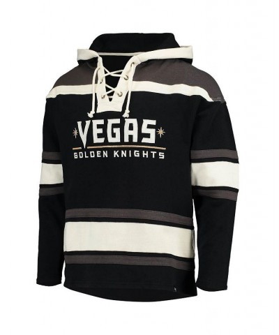 Men's '47 Black Vegas Golden Knights Superior Lacer Team Pullover Hoodie $41.07 Sweatshirt