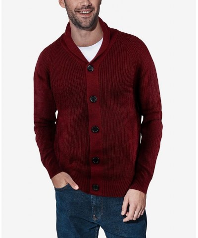 Men's Shawl Collar Cardigan Red $45.76 Sweaters