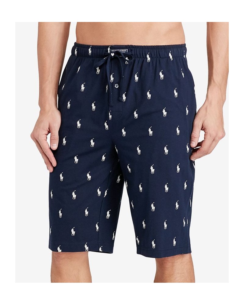 Men's Cotton Logo Pajama Shorts Blue $29.29 Pajama