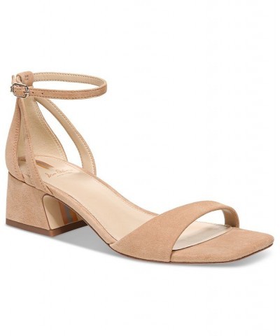 Wilson Ankle-Strap Block-Heel Sandals Tan/Beige $47.00 Shoes