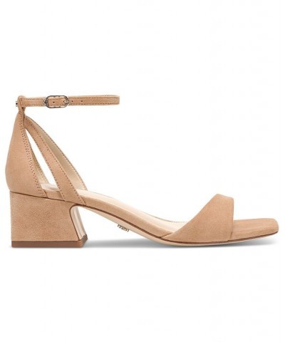 Wilson Ankle-Strap Block-Heel Sandals Tan/Beige $47.00 Shoes