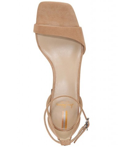 Wilson Ankle-Strap Block-Heel Sandals Tan/Beige $47.00 Shoes