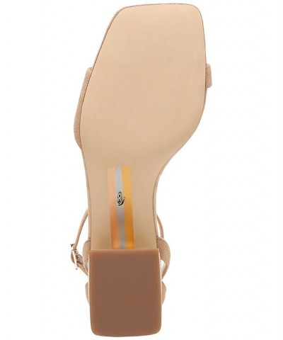 Wilson Ankle-Strap Block-Heel Sandals Tan/Beige $47.00 Shoes