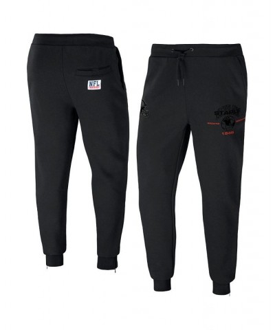 Men's NFL X Staple Black Cleveland Browns Embroidered Fundementals Globe Fleece Pant $27.90 Pants