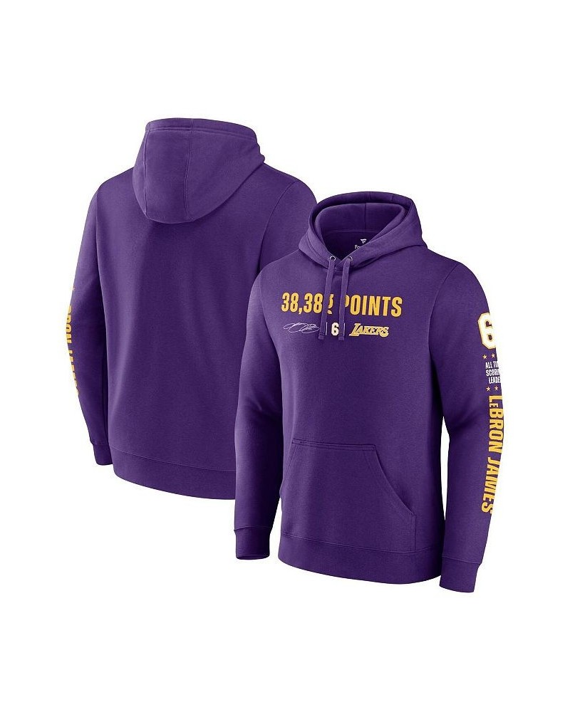 Men's Branded LeBron James Purple Los Angeles Lakers NBA All-Time Scoring Record Pullover Hoodie $30.36 Sweatshirt