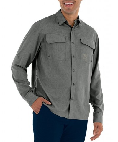 Men's Cationic UPF Performance Long-Sleeve Core Fishing Shirt Gray $33.15 Shirts