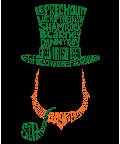 Men's Premium Blend Leprechaun Word Art Graphic T-shirt Black $22.05 T-Shirts