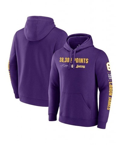 Men's Branded LeBron James Purple Los Angeles Lakers NBA All-Time Scoring Record Pullover Hoodie $30.36 Sweatshirt