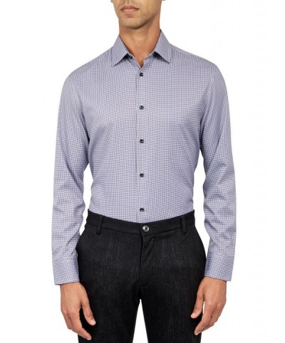 Men's Slim-Fit Check Pattern Performance Dress Shirt PD01 $20.14 Dress Shirts