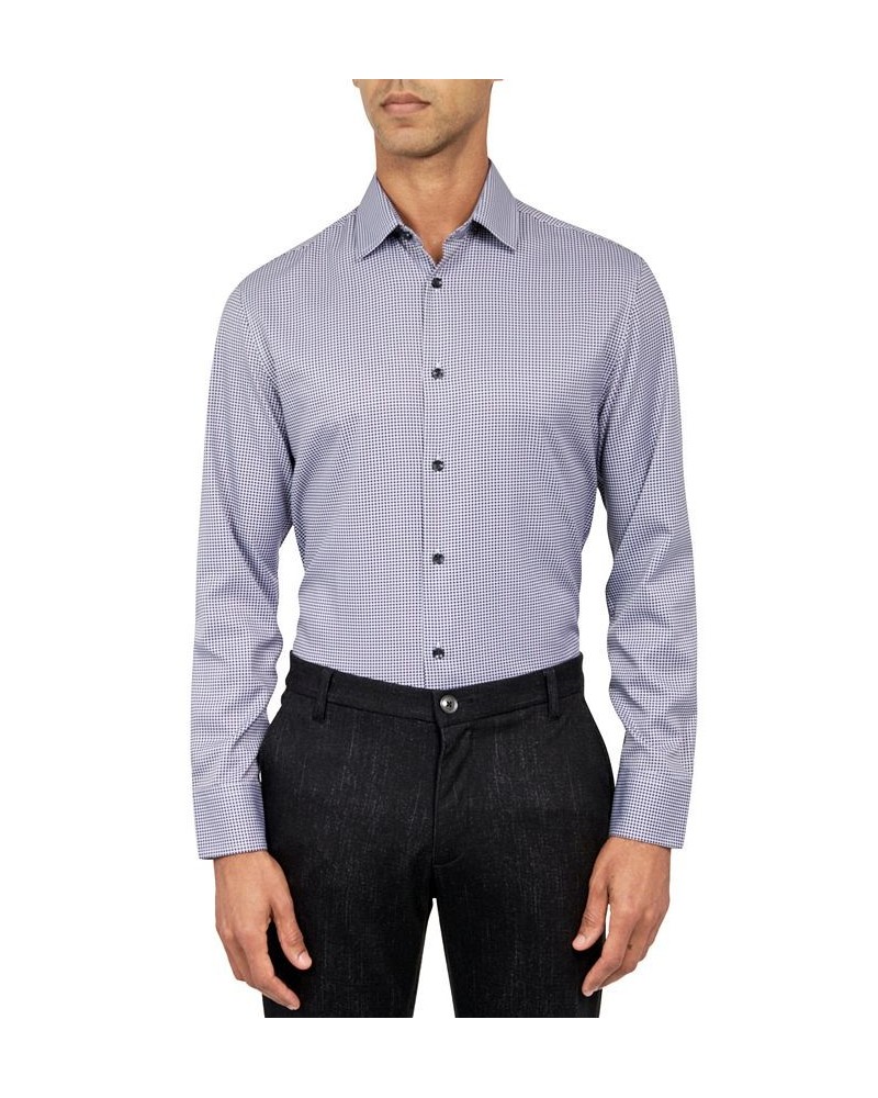 Men's Slim-Fit Check Pattern Performance Dress Shirt PD01 $20.14 Dress Shirts