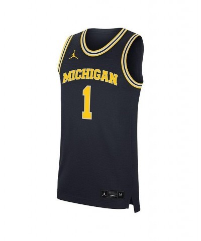 Men's Brand 1 Navy Michigan Wolverines Replica Jersey $38.25 Jersey