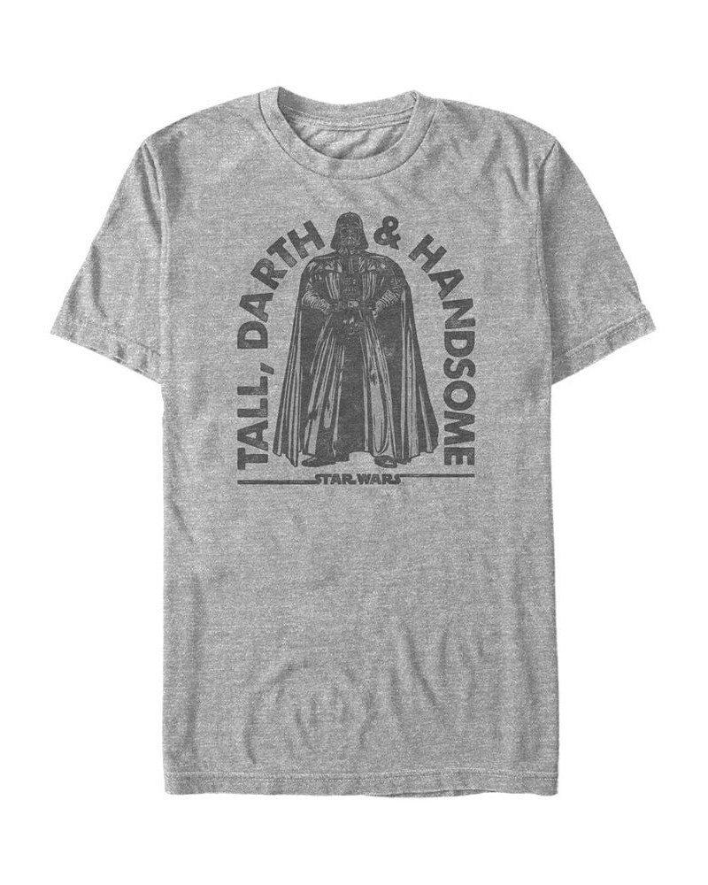 Star Wars Men's Classic Darth Vader Tall Darth And Handsome Short Sleeve T-Shirt Gray $16.10 T-Shirts