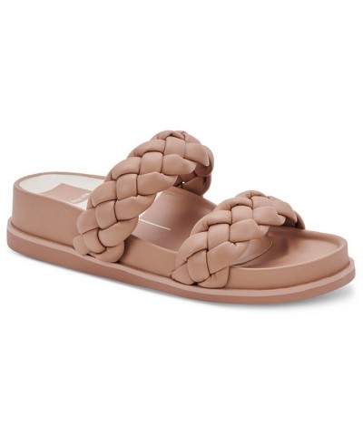 Women's Signe Braided Platform Footbed Sandals Brown $42.90 Shoes