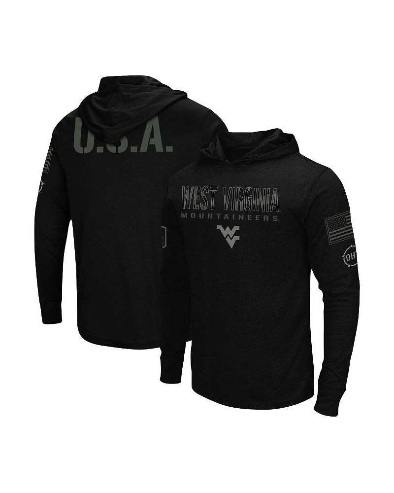 Men's Black West Virginia Mountaineers OHT Military-Inspired Appreciation Hoodie Long Sleeve T-shirt $26.95 T-Shirts