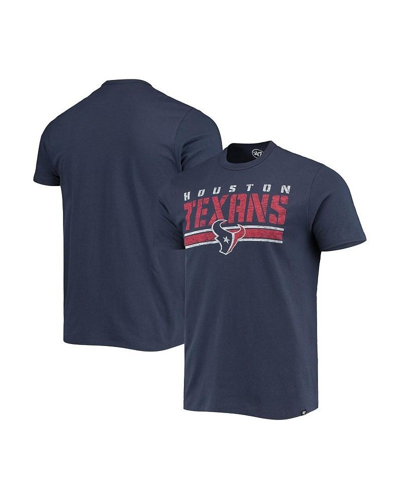 Men's Navy Houston Texans Team Stripe T-shirt $17.33 T-Shirts